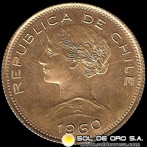 REPUBLICA DE CHILE - 100 PESOS - 1960 - MONEDA DE ORO